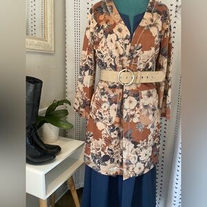 Floral Brown and Cream Coat